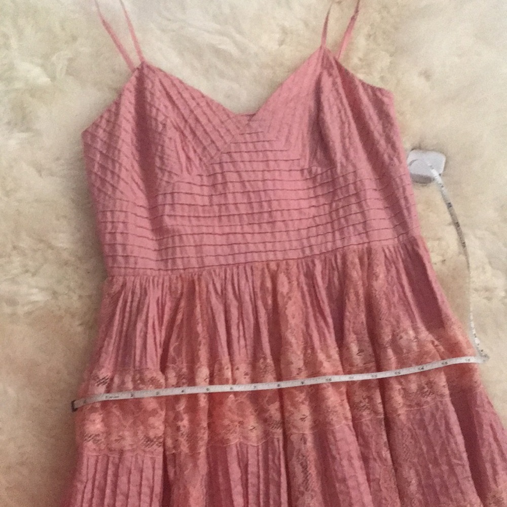 Betsey Johnson peach spaghetti strap sun dress size 10 lace - Picture 11 of 13